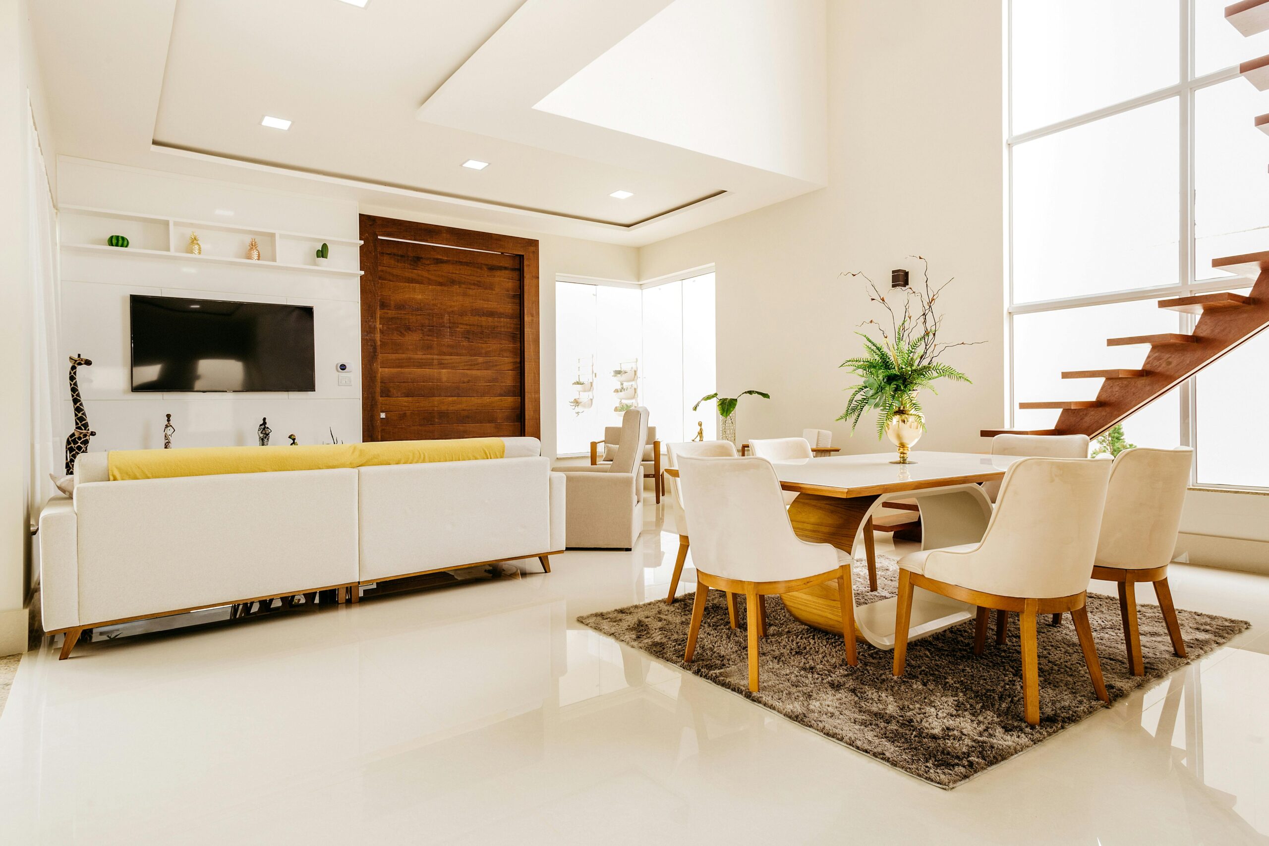 Clean interior room setup with pristine crisp painted drywall lines